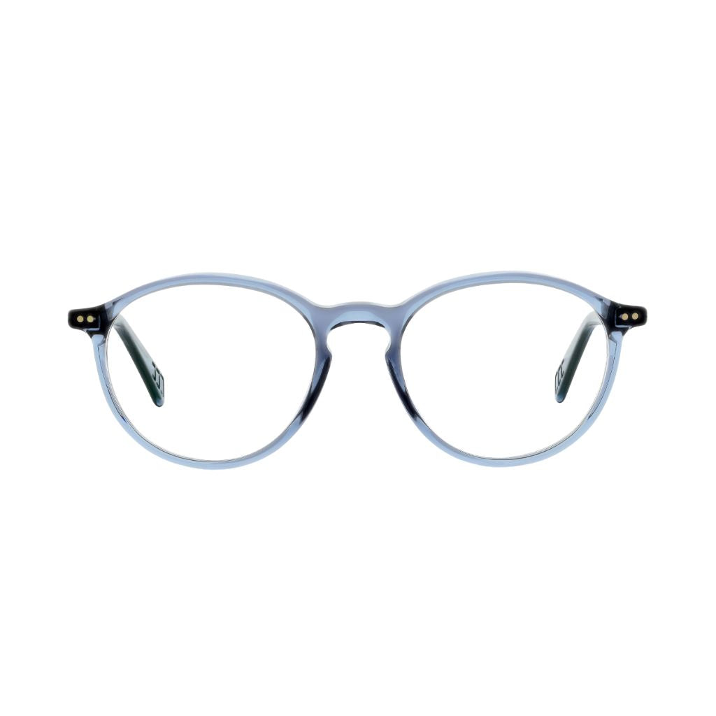 Frontansicht der Lunor Brille A11 451 in Vintage Blau – Brillenklassiker in neuem Look bei Brillen Schneider München