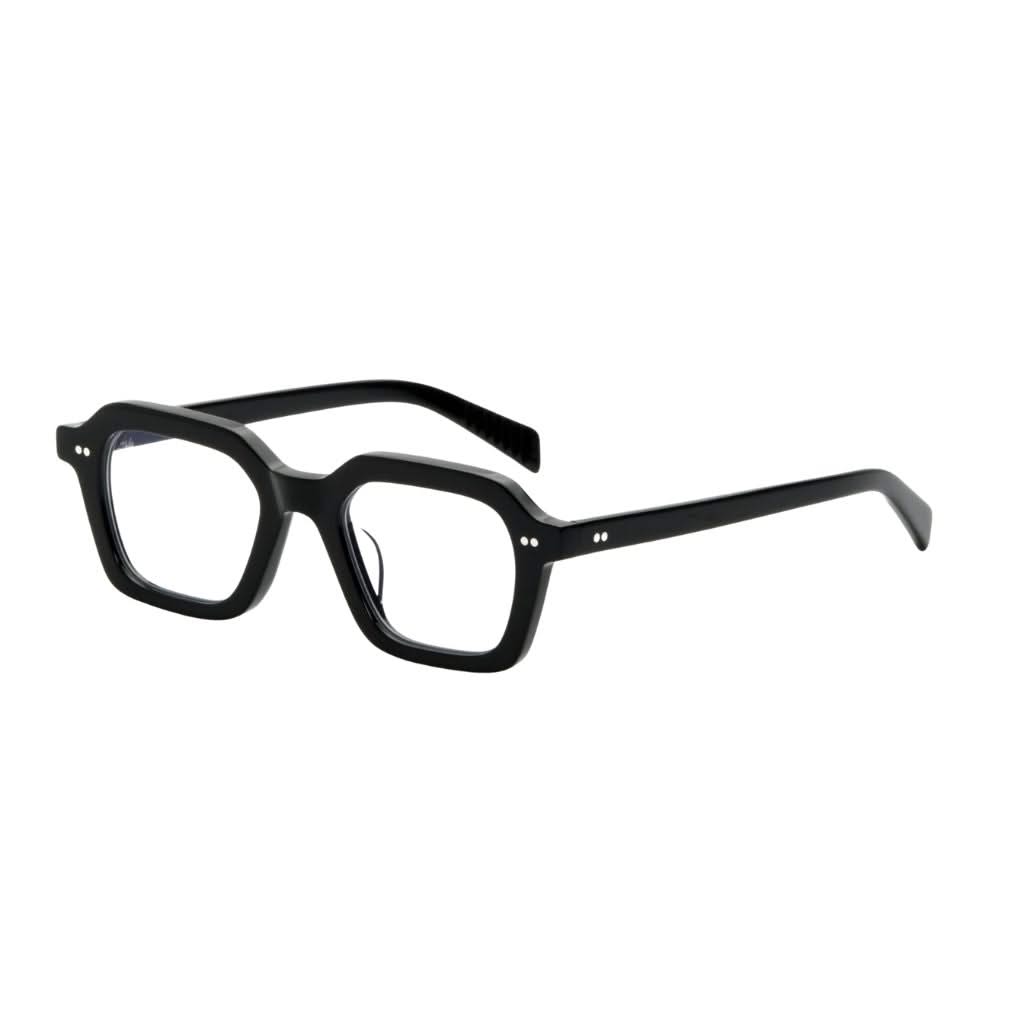 Seitenansicht der AKILA Era Brille in Schwarz bei Optik Bartholomä in München – markante Bügel, klare Linienführung und mattes Finish für einen urbanen Look.