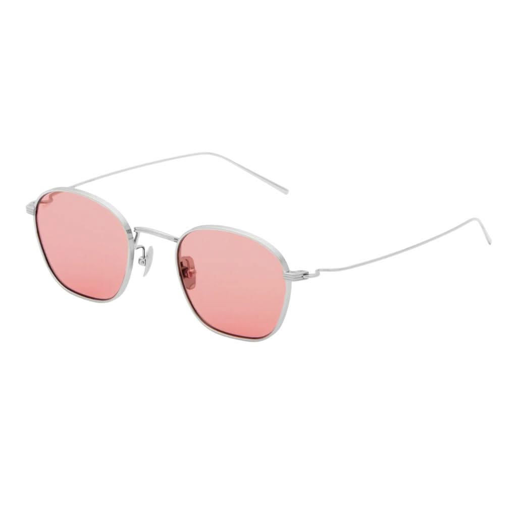 Seitenansicht der AKILA Osiris Silver / Rose Sonnenbrille bei Optik Bartholomä in München – schmale Metallbügel und klare Linienführung