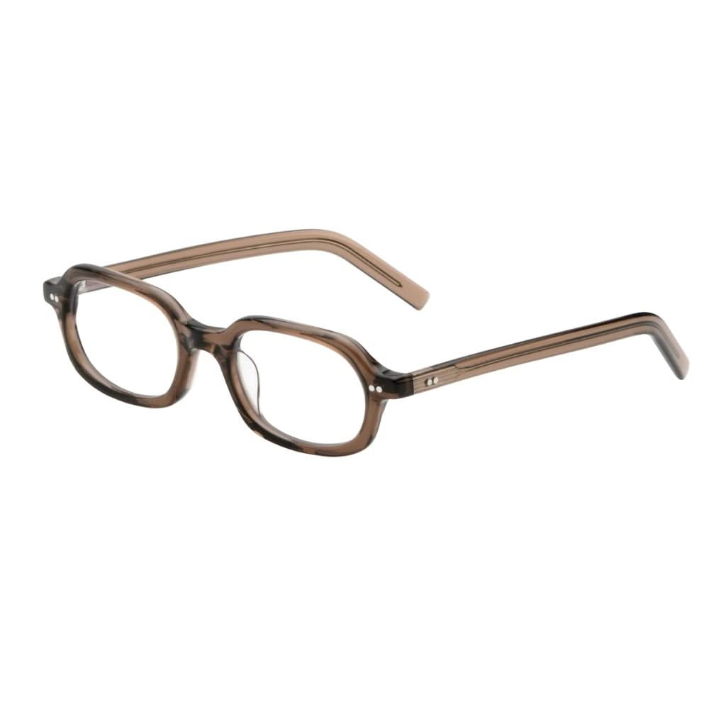 Seitenansicht der AKILA Psyche 62 Brown – leichte Designerbrille aus recyceltem Nylon, erhältlich in München bei Optik Bartholomä