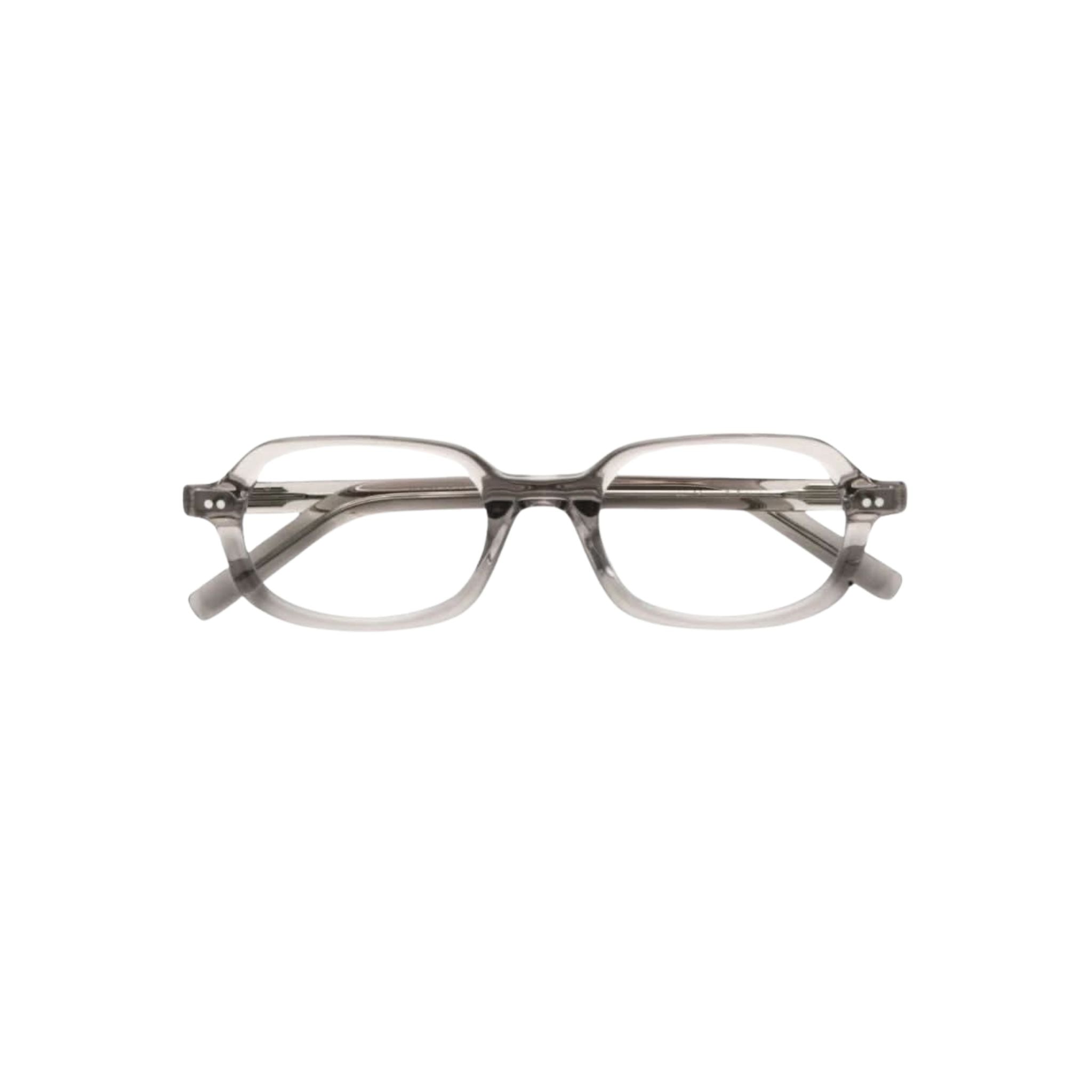 AKILA Psyche 98 Transparent – Frontansicht der runden Designerbrille aus recyceltem Nylon, erhältlich bei Optik Bartholomä München