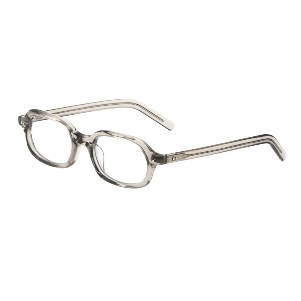 Seitenansicht der AKILA Psyche 98 Transparent – leichte, nachhaltige Unisex-Brille im 90s-Stil, exklusiv in München bei Optik Bartholomä