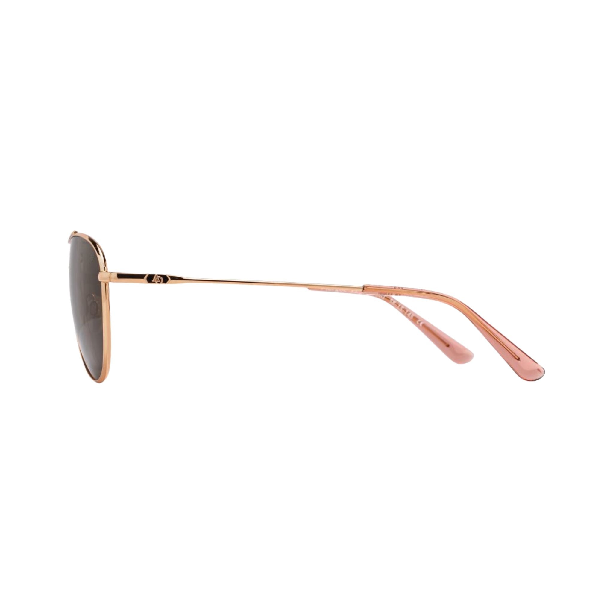 American Optical MARGOT Sonnenbrille Seitenansicht Metall Roségold Acetat Bügel Braun modern München Optiker Brillen Schneider