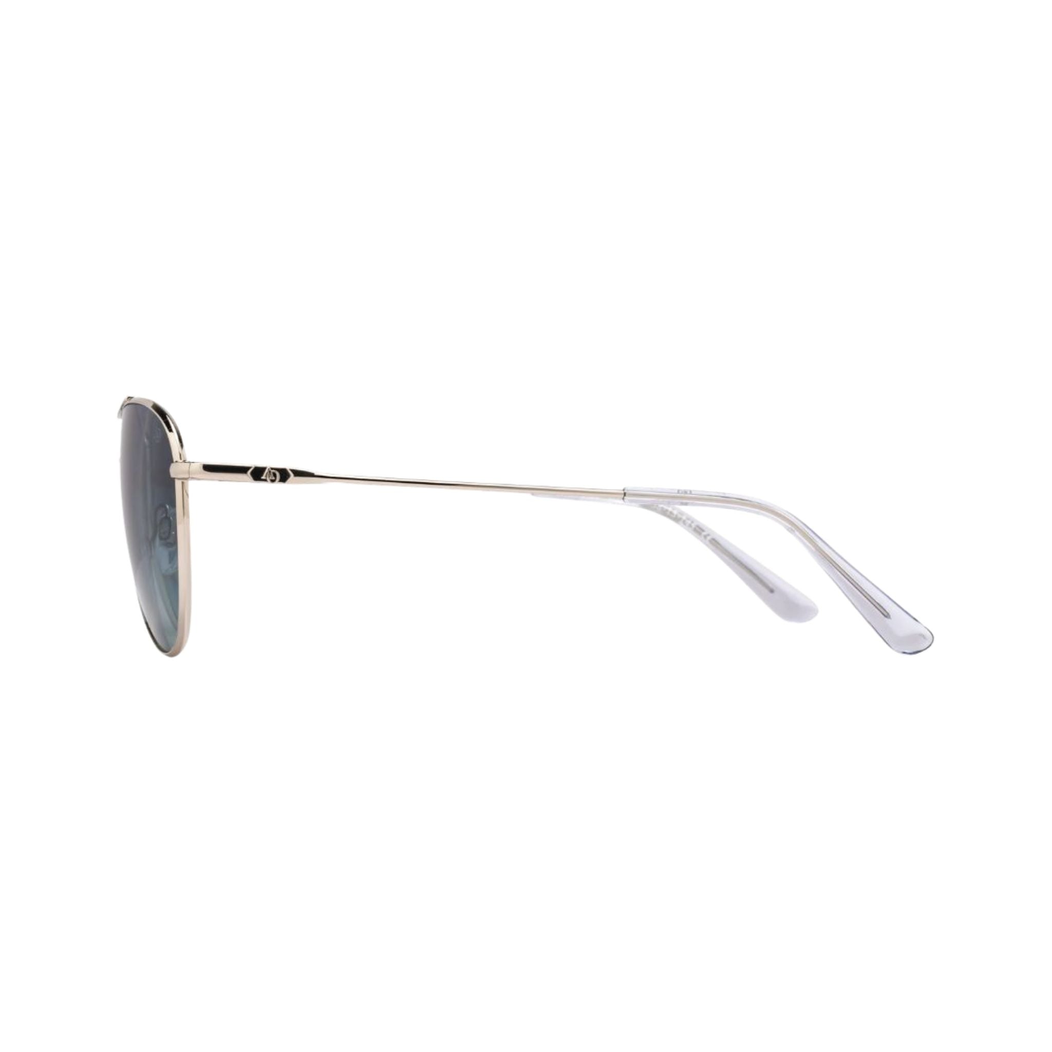 American Optical MARGOT Sonnenbrille Seitenansicht Metall Silber Acetat Bügel Navy modern München Optiker Brillen Schneider