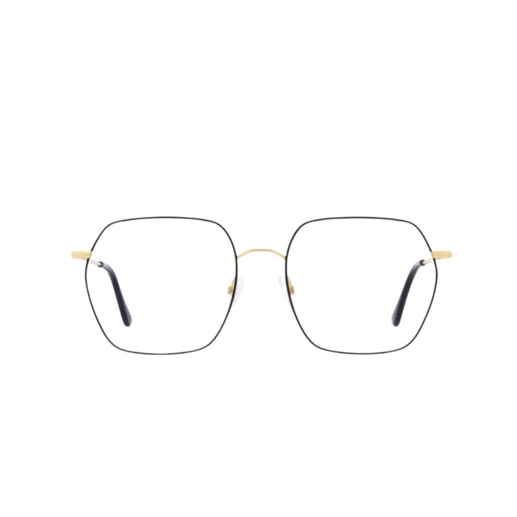 Andy Wolf Brille 4826 Schwarz-Gold – Frontansicht feiner Metallrahmen bei Optik Bartholomä München Maxvorstadt-Schwabing