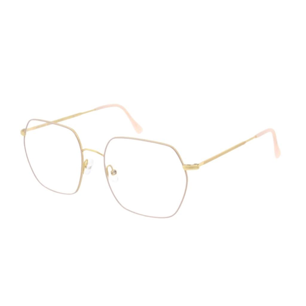 Designerbrille Andy Wolf 4826 Gold-Beige – Seitenansicht feiner Metallrahmen bei Optik Bartholomä München Maxvorstadt-Schwabing