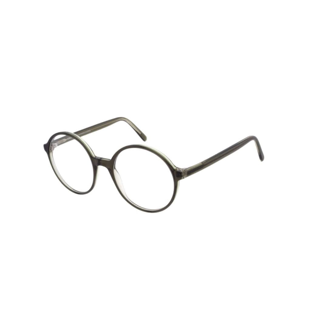 Designerbrille Andy Wolf LOLLY Olivgrün – Seitenansicht bei Optik Bartholomä München Maxvorstadt-Schwabing