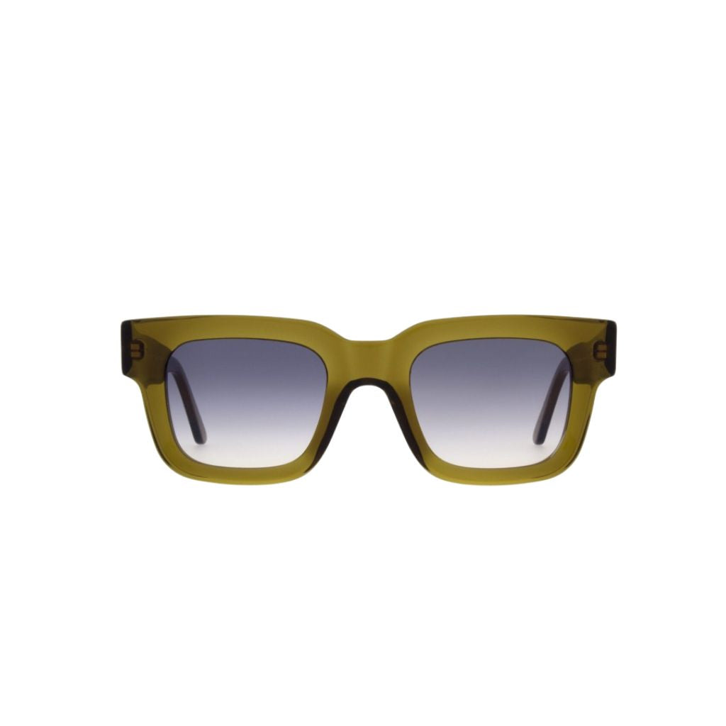 Andy Wolf Sonnenbrille Fern Sun in Oliv mit grauen Verlaufsgläsern – Frontansicht markante Herrenfassung bei Optik Bartholomä München Maxvorstad