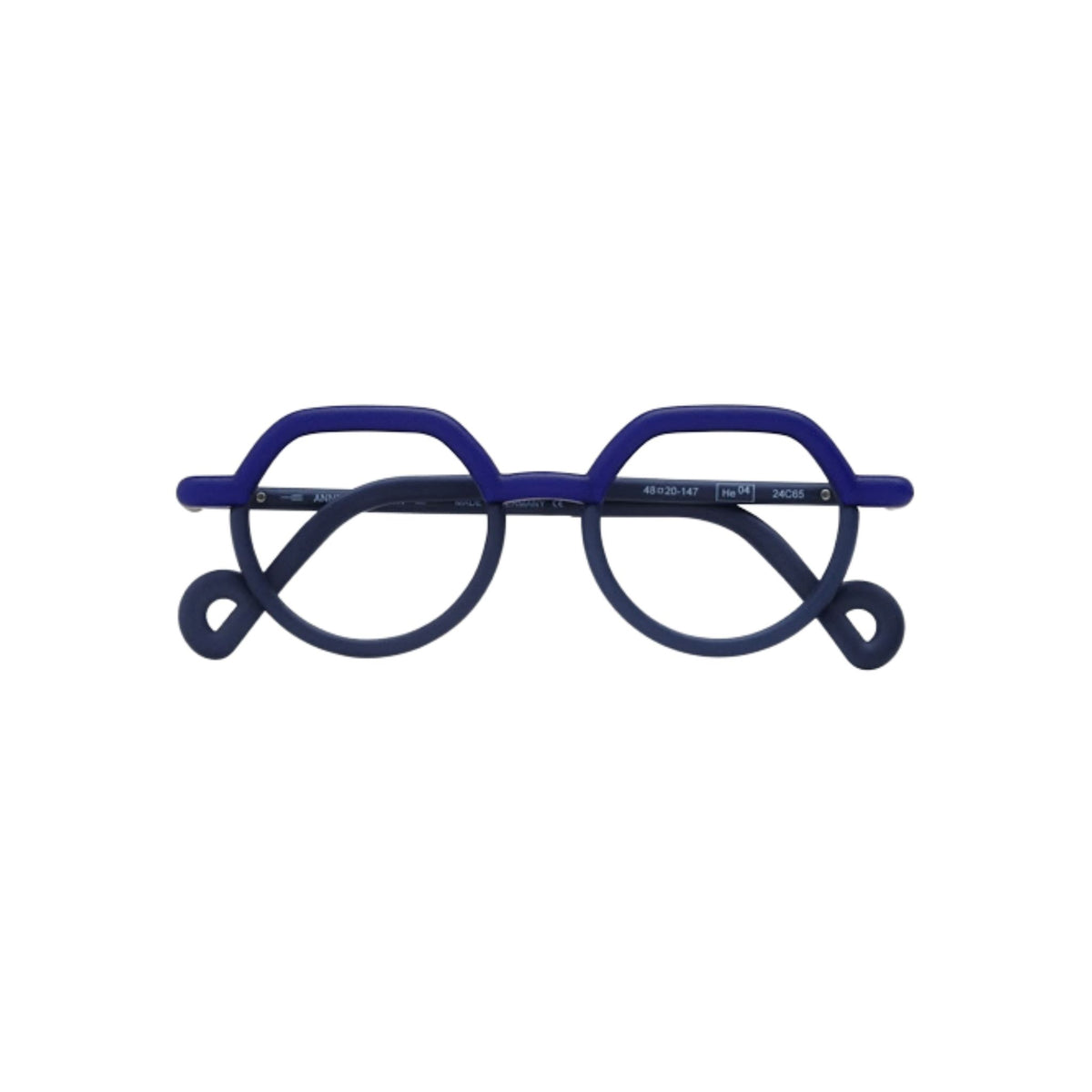 Anne et Valentin HE04 24C65 blaue Designerbrille aus der HELIUM-Kollektion mit runder geometrischer Form. 3D-Druck Brille – Brillen Schneider München