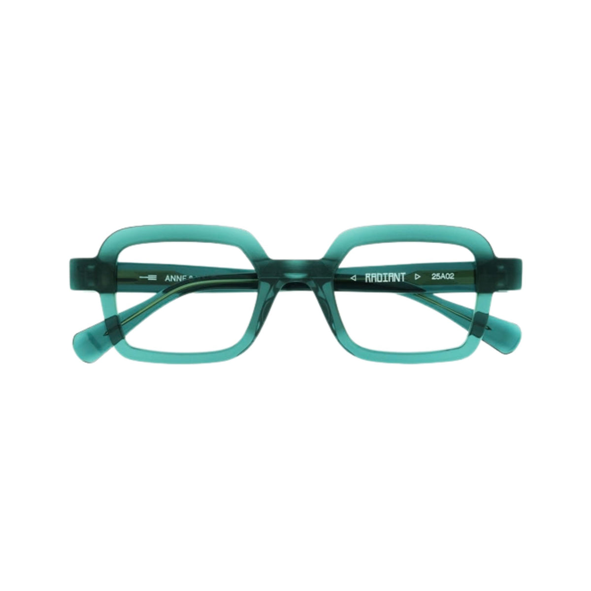 Anne et Valentin RADIANT 25A02 eckige Acetatbrille in Türkis und Petrol aus der PRISMATIKS-Kollektion bei Brillen Schneider München