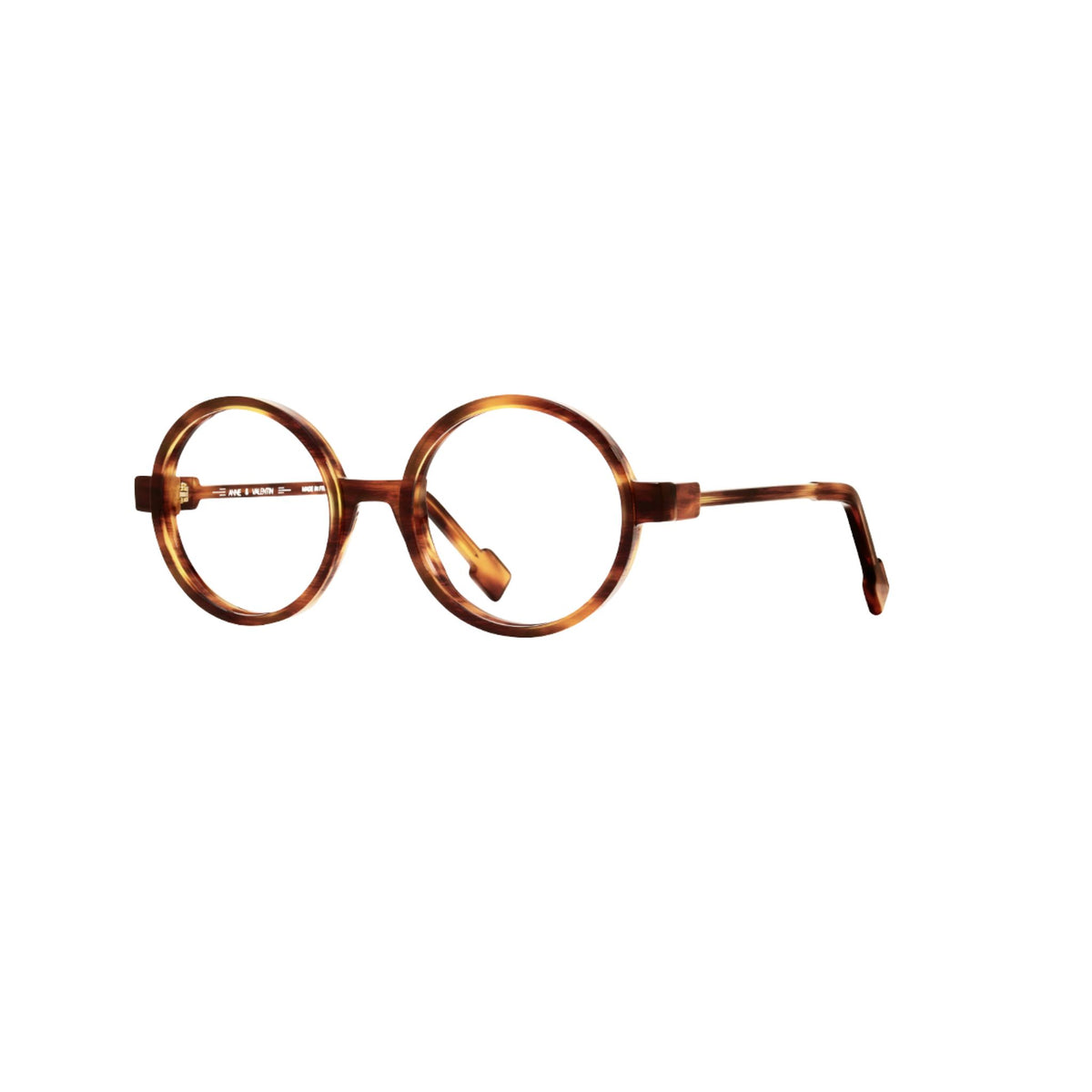 Anne et Valentin TOPO 24C55 runde Oversize Designerbrille aus Acetat in Braun und Bernstein – Made in France – Brillen Schneider