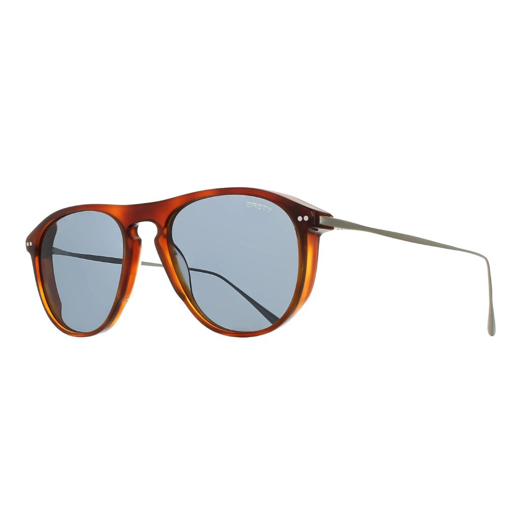 Brett Eyewear BARRY S C09 Sonnenbrille Seitenansicht Acetat Edelstahl Bügel Herren Havanna Silber Designer München Optiker Optik Bartholomä