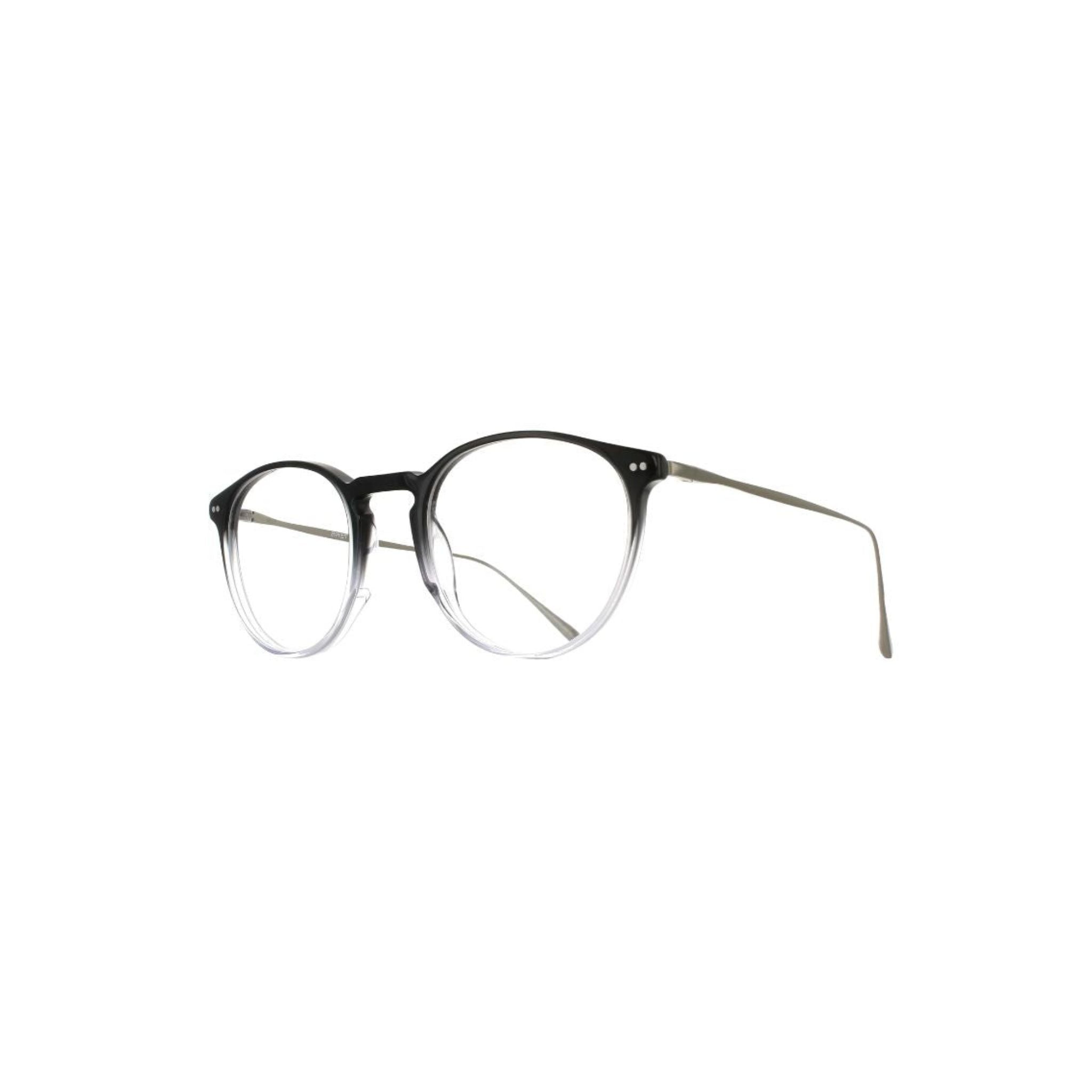 Brett Eyewear BIG MILES C33 Brille Seitenansicht Acetat Edelstahl Bügel schwarz Verlauf silber Panto Herren München Optiker Optik Bartholomä