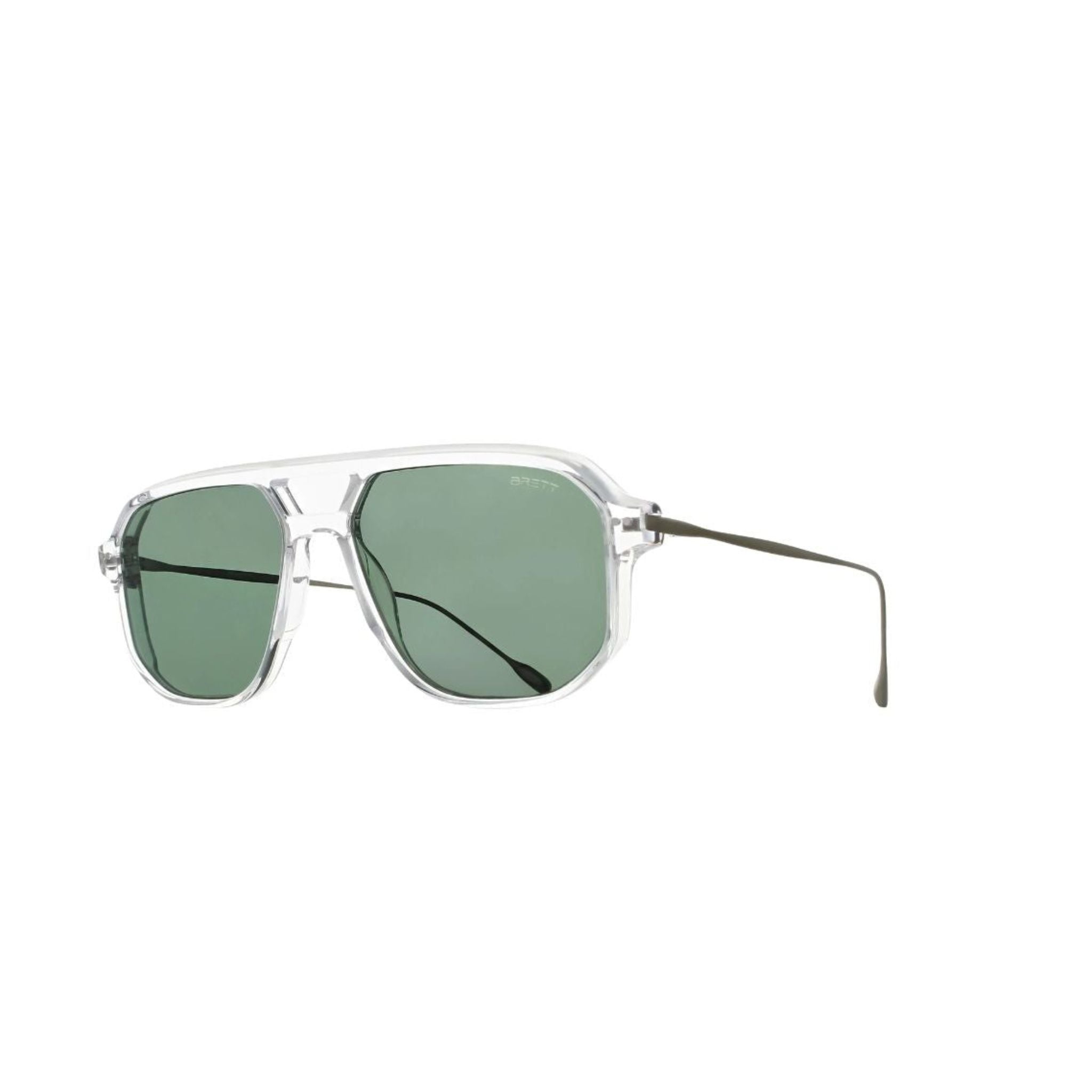 Brett Eyewear CHUCK SUN C11 Sonnenbrille Seitenansicht Acetat Edelstahl transparent silber Herren Designer München Optiker Optik Bartholomä
