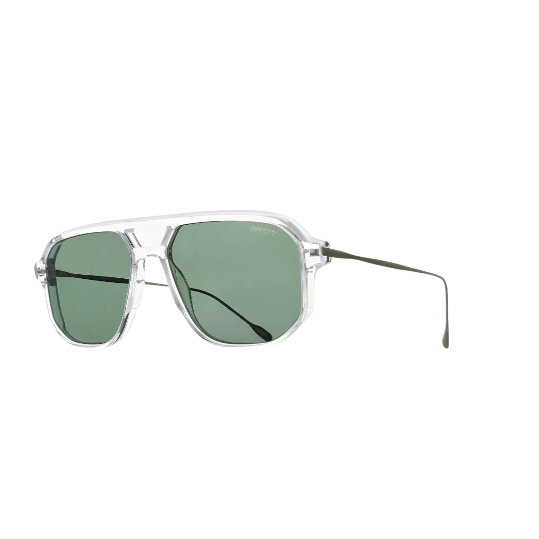 Brett Eyewear CHUCK SUN C11 Sonnenbrille Seitenansicht Acetat Edelstahl transparent silber Herren Designer München Optiker Optik Bartholomä