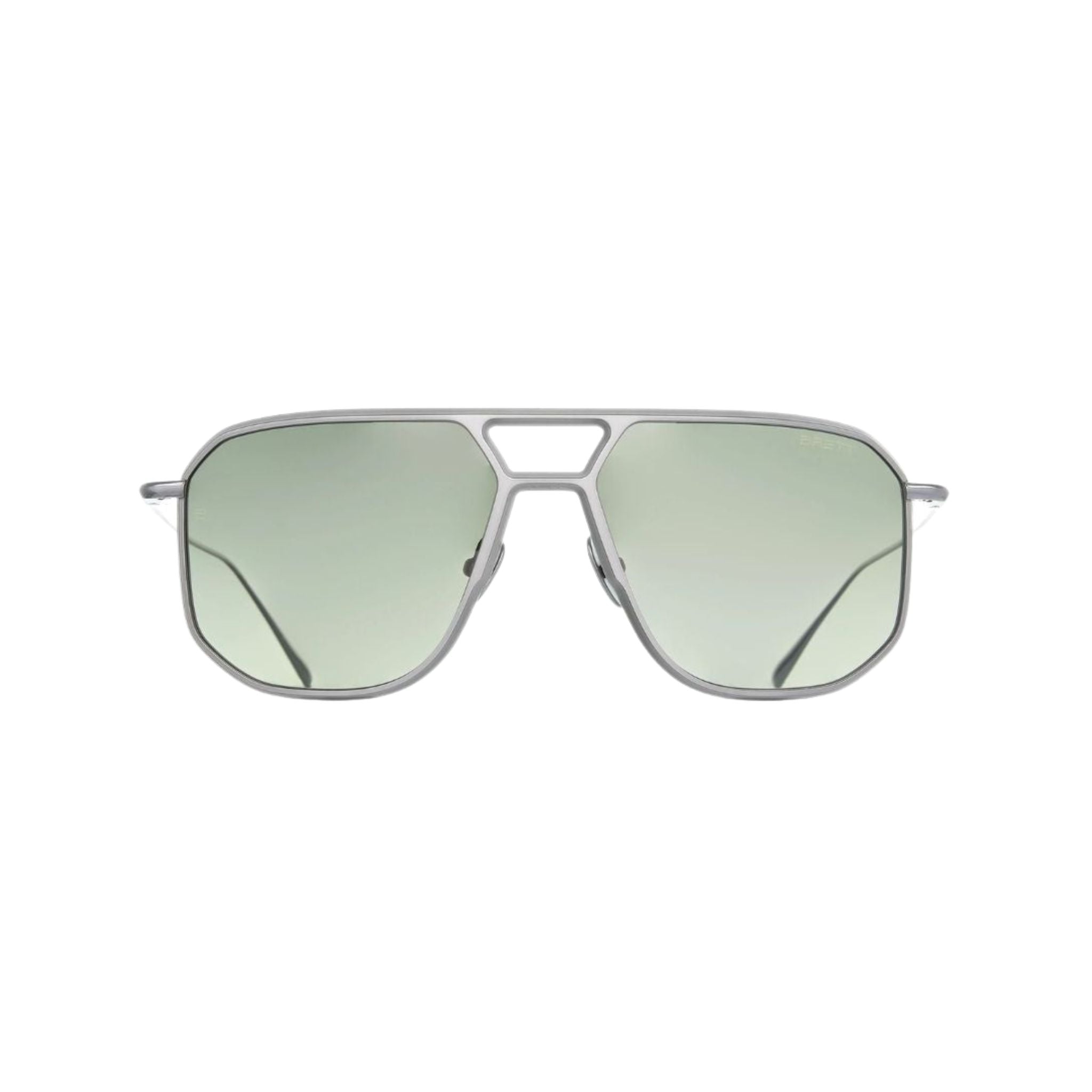 Brett Eyewear ED SUN C02 Sonnenbrille Frontansicht Aviator Titan silber große Fassung Herren München Optiker Optik Bartholomä