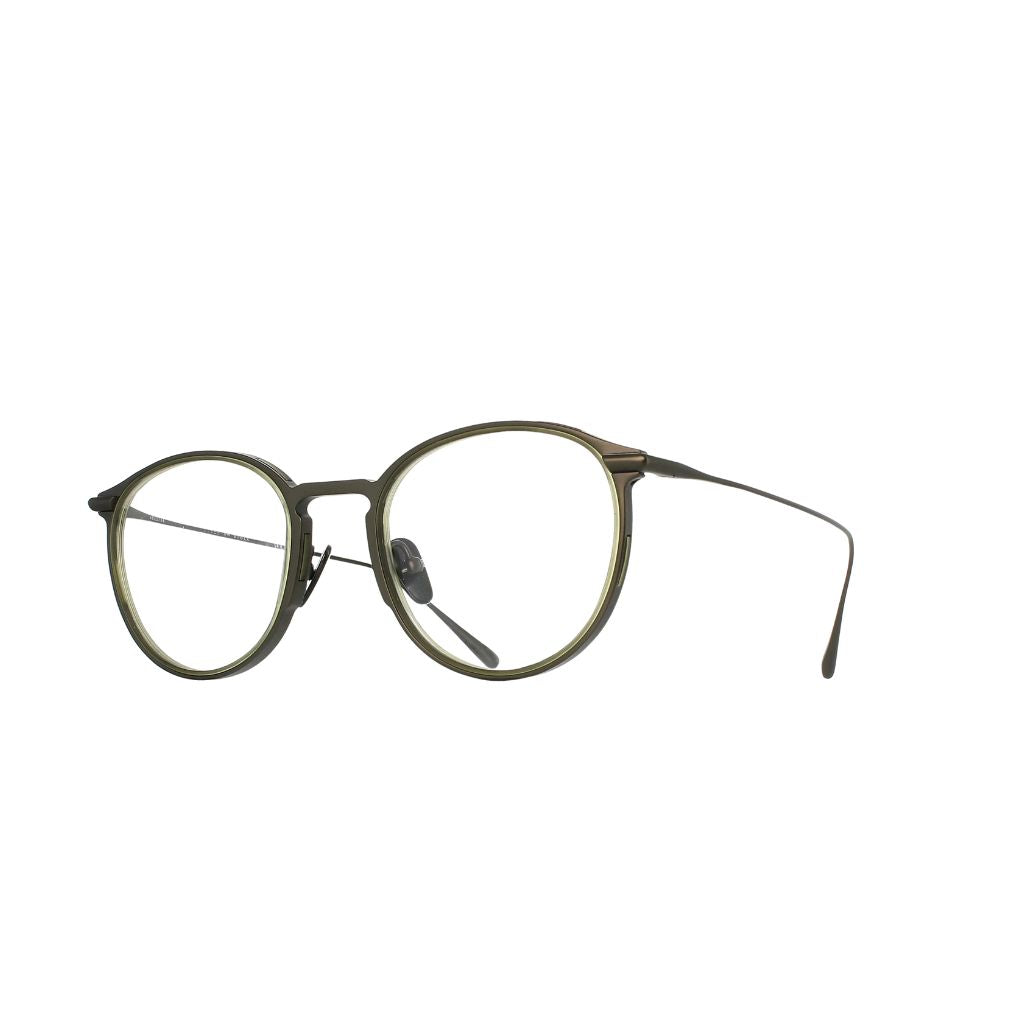 Brett Eyewear MARIO C06 Brille Seitenansicht Titanfassung gun khaki leichte Bügel rund Herren München Optiker Optik Bartholomä