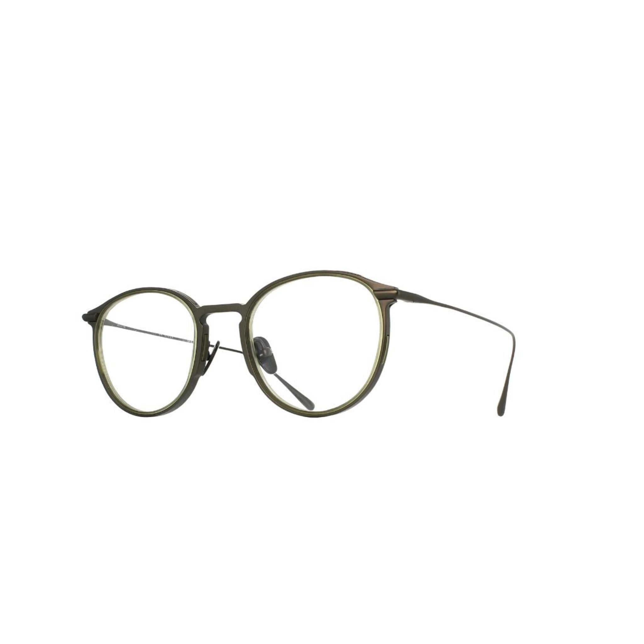 Brett Eyewear MARIO C06 Brille Seitenansicht Titanfassung gun khaki leichte Bügel rund Herren München Optiker Optik Bartholomä