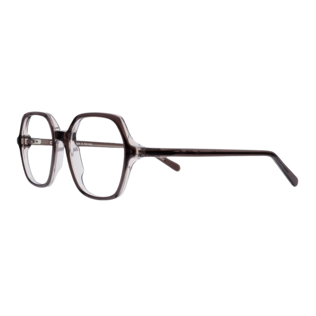 Colibris EDDA 131 braun transparente Damenbrille Seitenansicht Acetatfassung kleine Gesichter Designerbrille München Optiker Optik Bartholomä Maxvorstadt