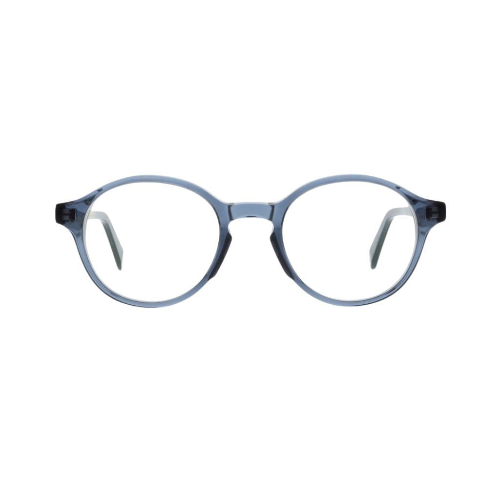 Colibris EMILY P 93 blau transparent Brille Frontansicht Panto Damenbrille kleine Gesichter Designerbrille München Optiker Optik Bartholomä Maxvorstadt
