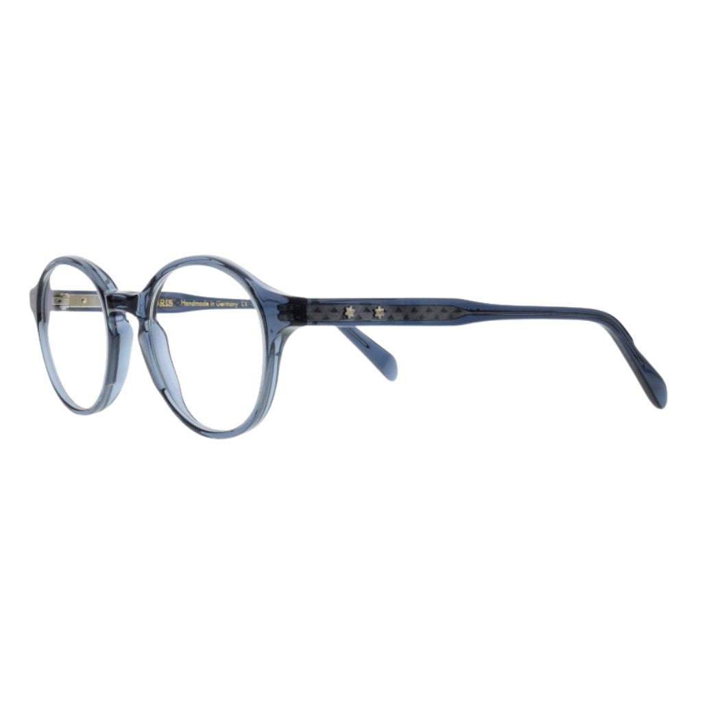 Colibris EMILY P 93 rauchblau transparente Brille Seitenansicht Acetat Pantoform kleine Gesichter Damenbrille München Optiker Maxvorstadt