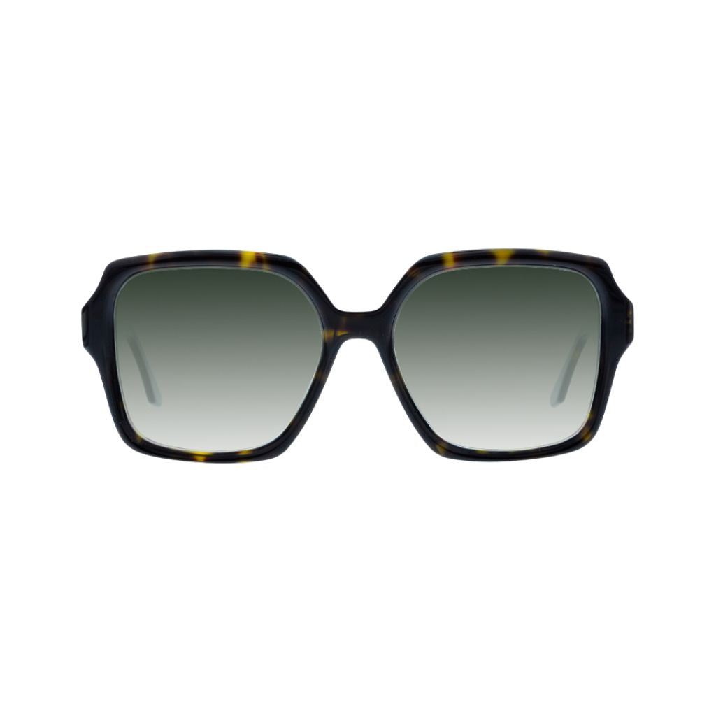 Colibris MALU 09 Havanna Sonnenbrille Frontansicht rechteckig kleine Gesichter graue Verlaufsgläser Designerbrille München Optiker Optik Bartholomä Maxvorstadt