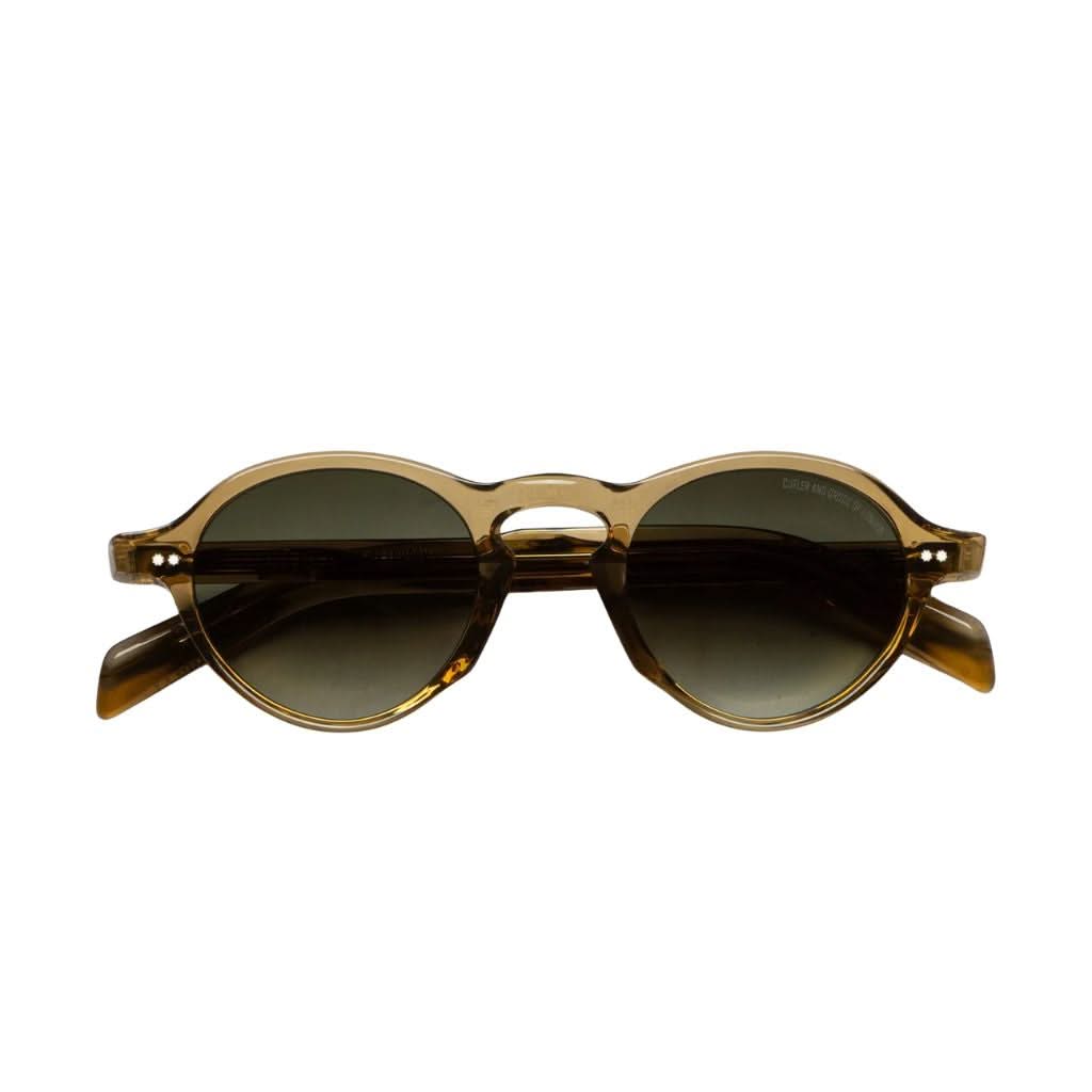 Detailaufnahme der GR08 von Cutler and Gross – edles Acetat in Crystal Tobacco bei Brillen Schneider München