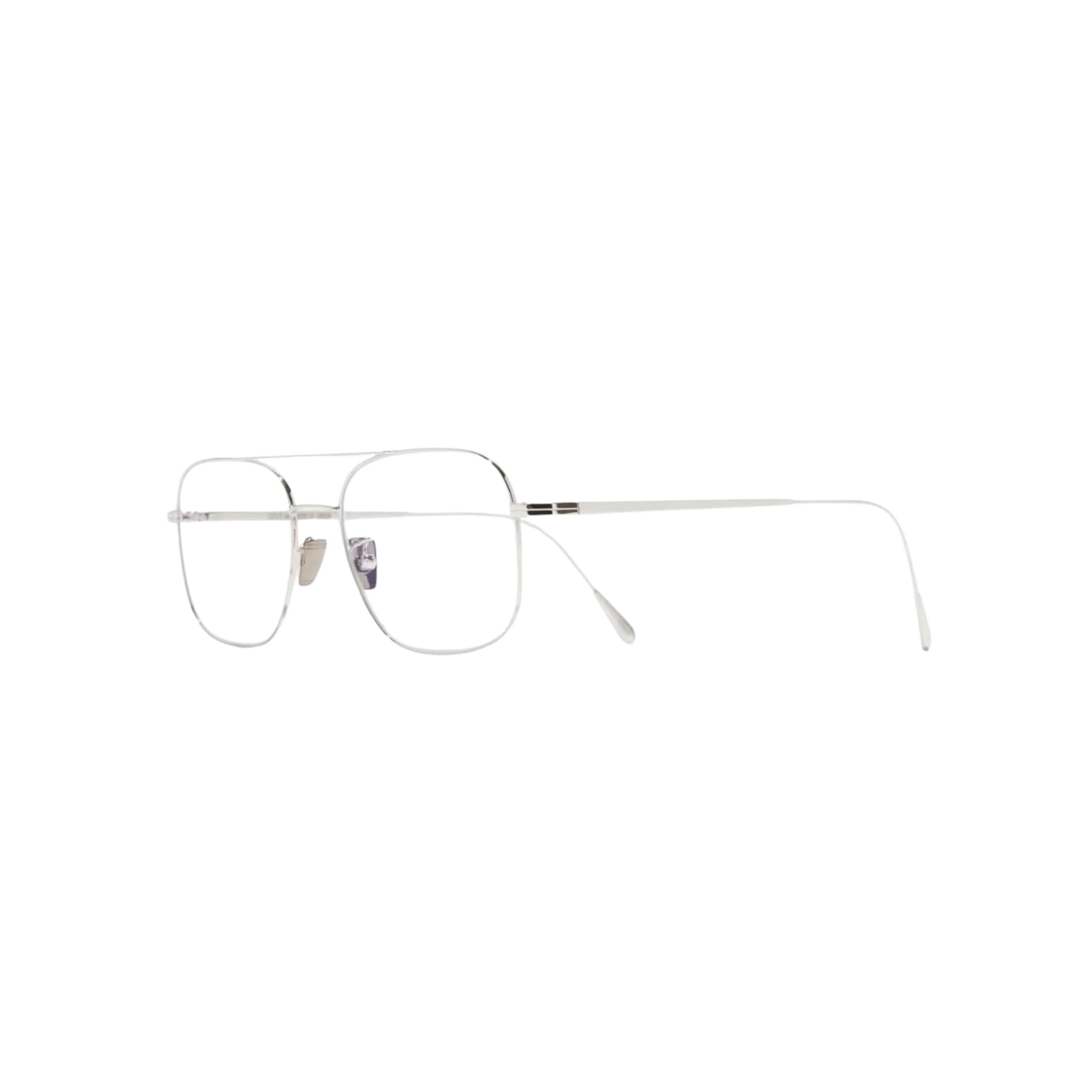 Seitenansicht der Cutler and Gross 0003 Aviator in 18K White Gold Rhodium – elegante Designerbrille mit schlanker Silhouette bei Brillen Schneider München Maxvorstadt