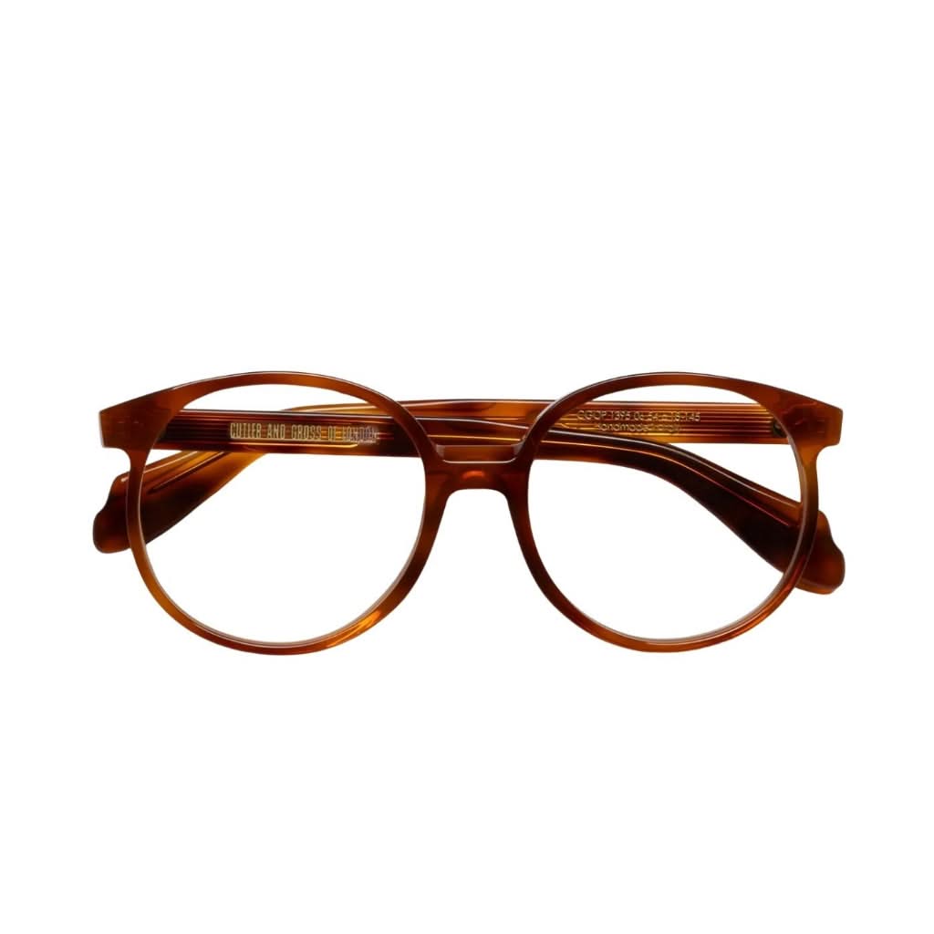 Detailansicht der Culter and Gross 1395 Round Opticals Brille in Honey Havanna – jetzt bei Brillen Schneider in München entdecken.