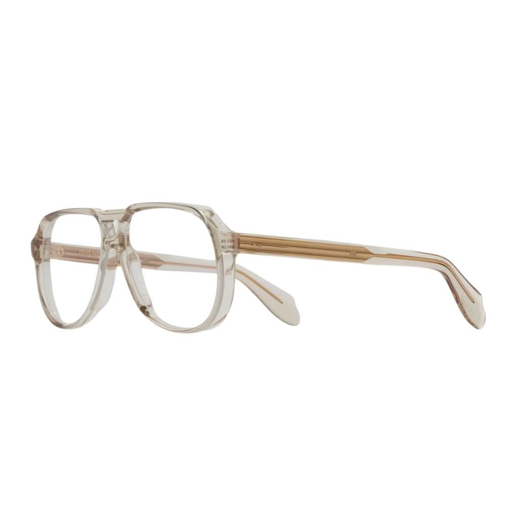 Seitenansicht der Cutler and Gross 9782 Sand Crystal – handgefertigte Designerbrille mit Fender-Bügeln und feiner Linienführung bei Optiker München Brillen Schneider