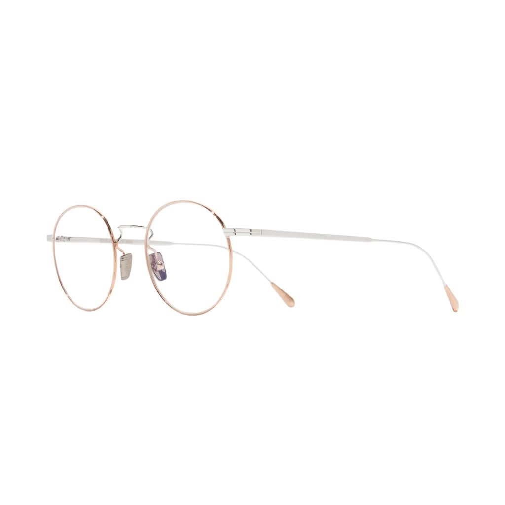 Seitenansicht der Cutler and Gross Designerbrille Aurum 0001 04 – feine Bügel in Roségold 18K + Rhodium, Brillen Schneider München.