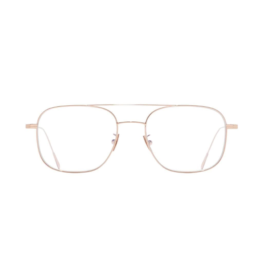 Frontansicht der Cutler and Gross Aurum 0003 02 bei Brillen Schneider München – leichte Aviator-Pantobrille in edlem 18K Roségold.