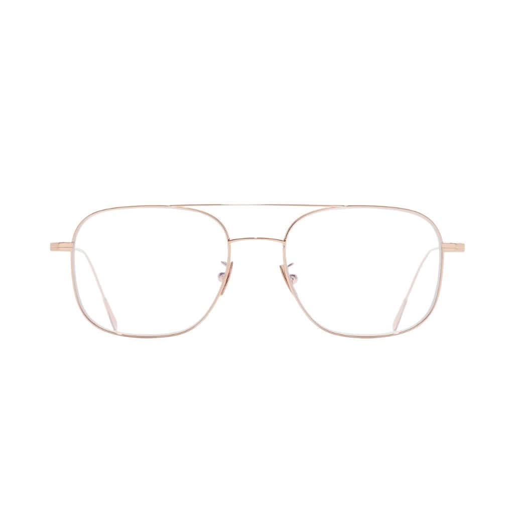 Frontansicht der Cutler and Gross Aurum 0003 02 bei Brillen Schneider München – leichte Aviator-Pantobrille in edlem 18K Roségold.