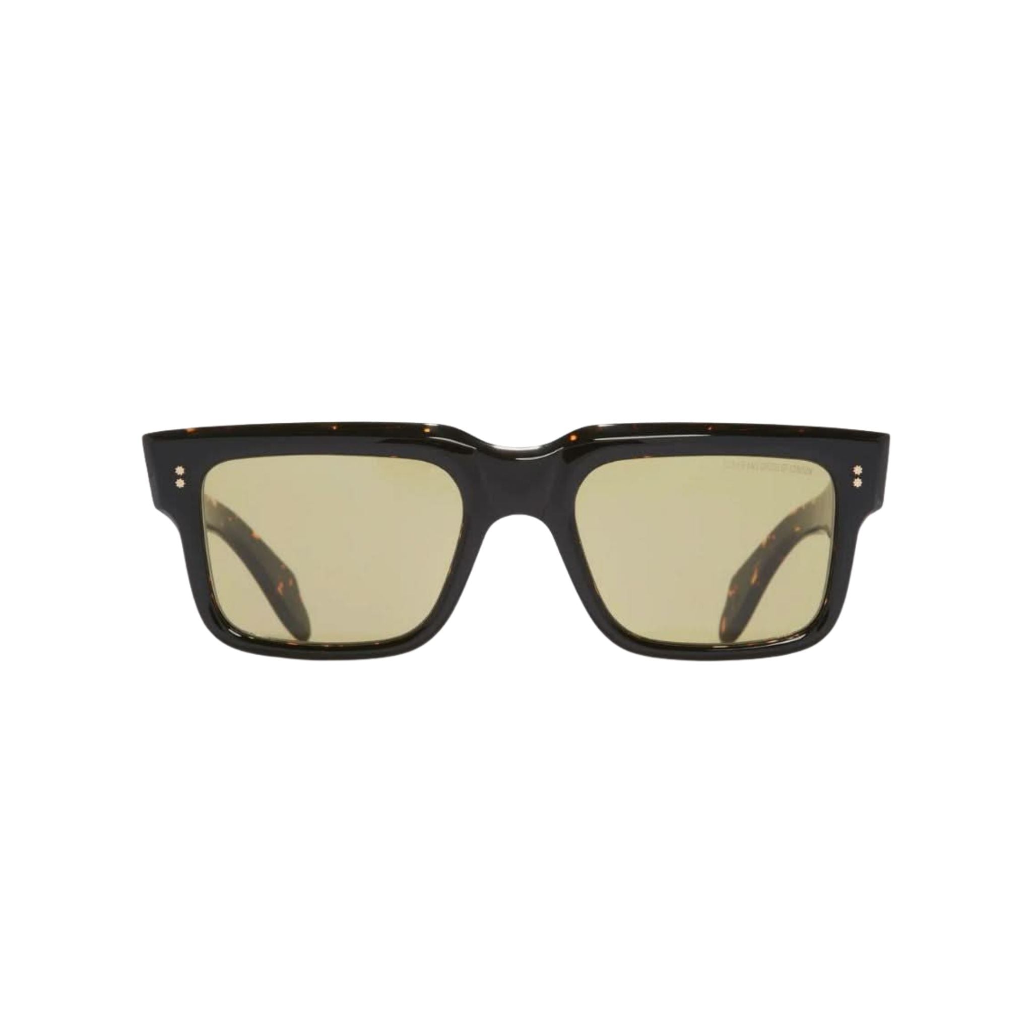Cutler and Gross Sonnenbrille 1403 Havanna – eckige Frontansicht bei Brillen Schneider München, aus edlem Acetat gefertigt.
