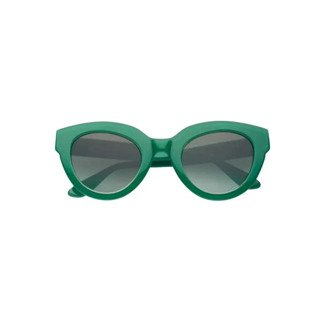 Emmanuelle Khanh Sonnenbrille Modell 6065 in einem Grünton mit elegantem, modernem Design und auffälligen Details. Diese Designerbrille ist ein stilvolles Accessoire für jede Gelegenheit.