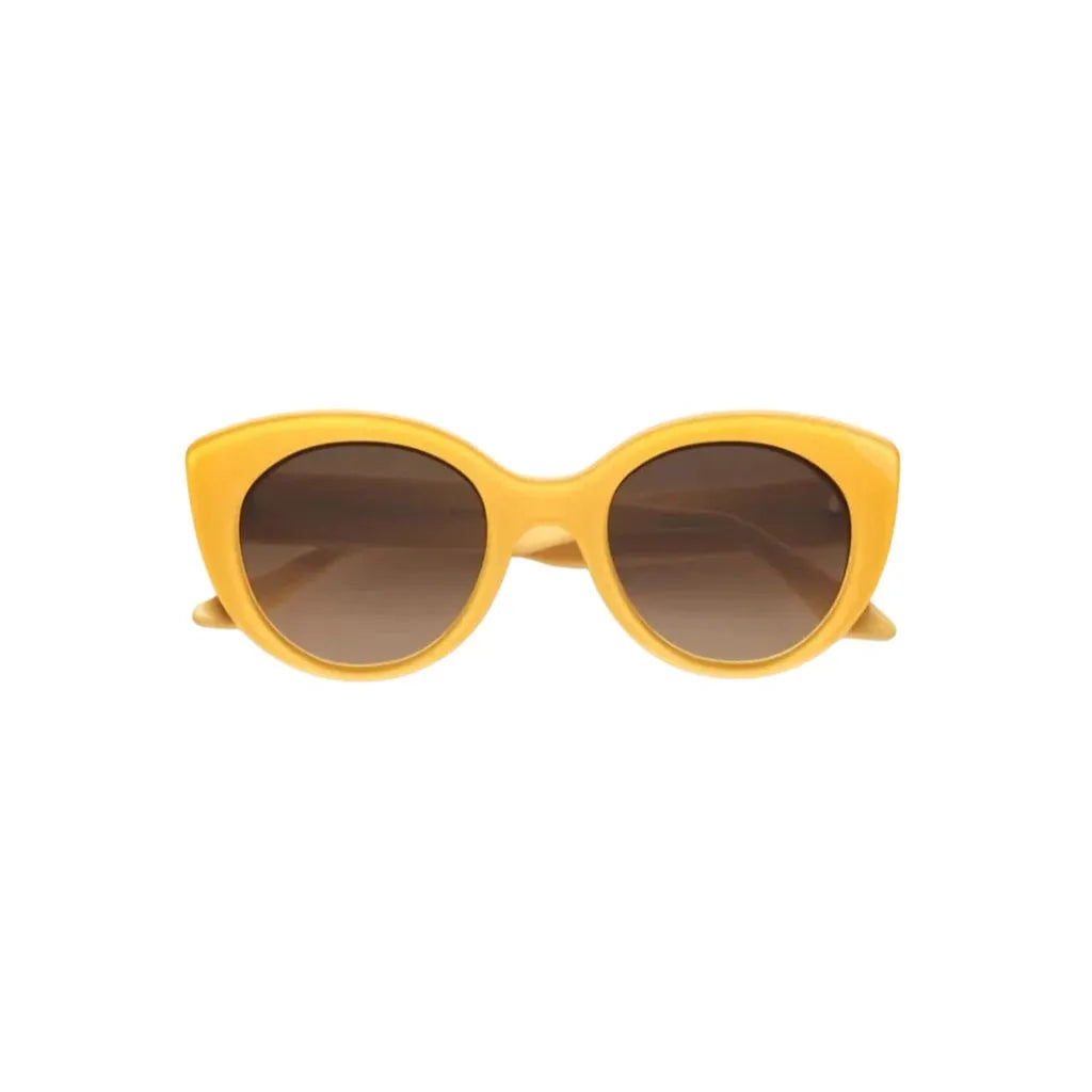 Emmanuelle Khanh Sonnenbrille Portina in einem tollen Gelbton mit elegantem, modernem Design und auffälligen Details. Diese Designerbrille ist ein stilvolles Accessoire für jede Gelegenheit.