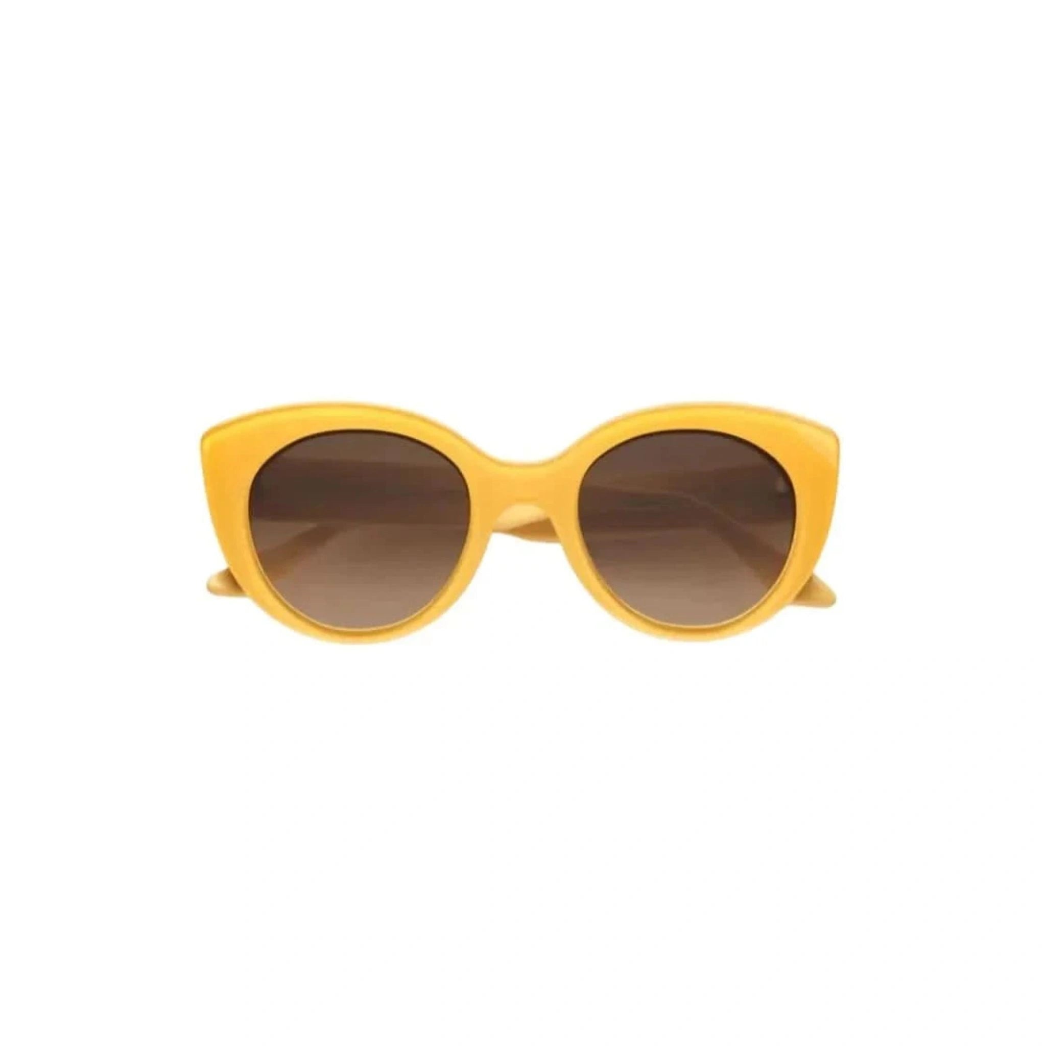 Emmanuelle Khanh Sonnenbrille Portina in einem tollen Gelbton mit elegantem, modernem Design und auffälligen Details. Diese Designerbrille ist ein stilvolles Accessoire für jede Gelegenheit.