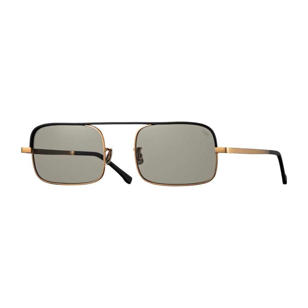 EYEVAN 7285 1018 S 805900 Sonnenbrille Frontansicht rechteckig schwarz gold graugrüne Gläser München Optiker Brillen Schneider