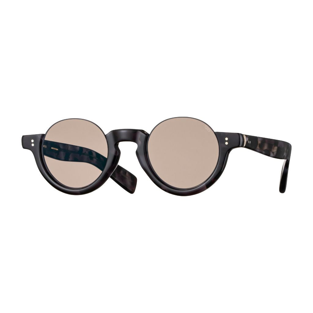EYEVAN 7285 792 BR 148 Sonnenbrille Frontansicht rund dunkelgrau Acetat braune Gläser München Optiker Brillen Schneider