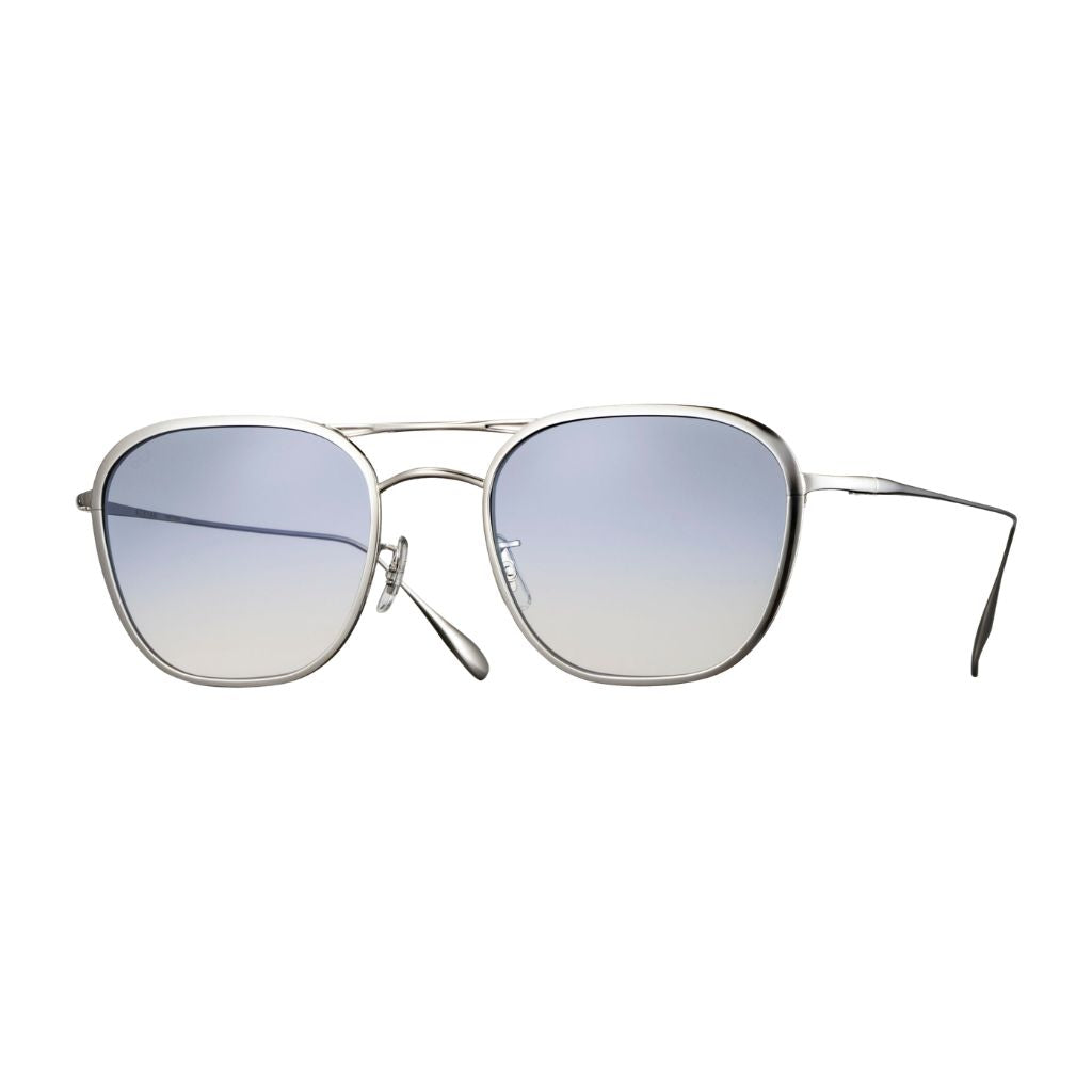 EYEVAN Sternberg W S Sonnenbrille Silber Doppelsteg blau verlaufende Gläser Metall minimalistisch Design Brillen Schneider München