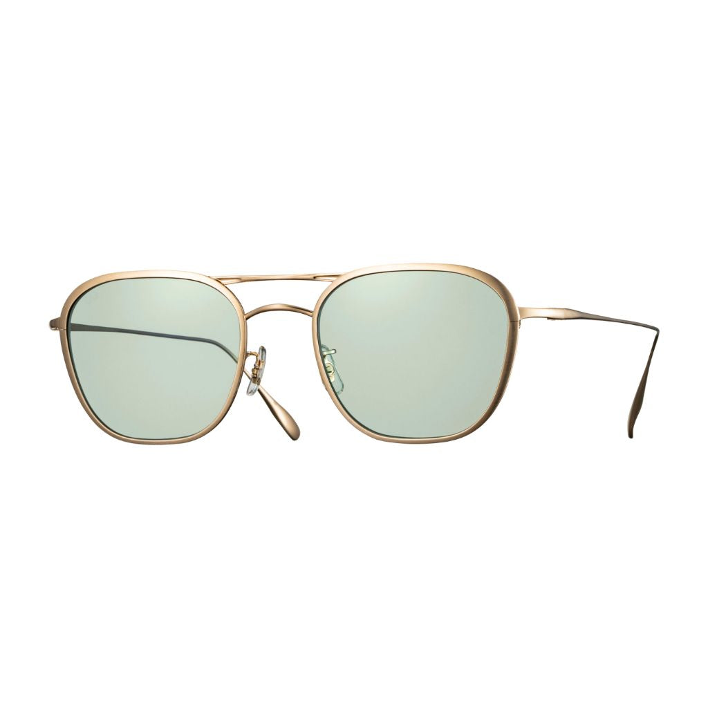 EYEVAN Sternberg BG Designer-Sonnenbrille aus Japan Frontansicht Doppelsteg gold grüne Gläser Metall München Optiker Brillen Schneider