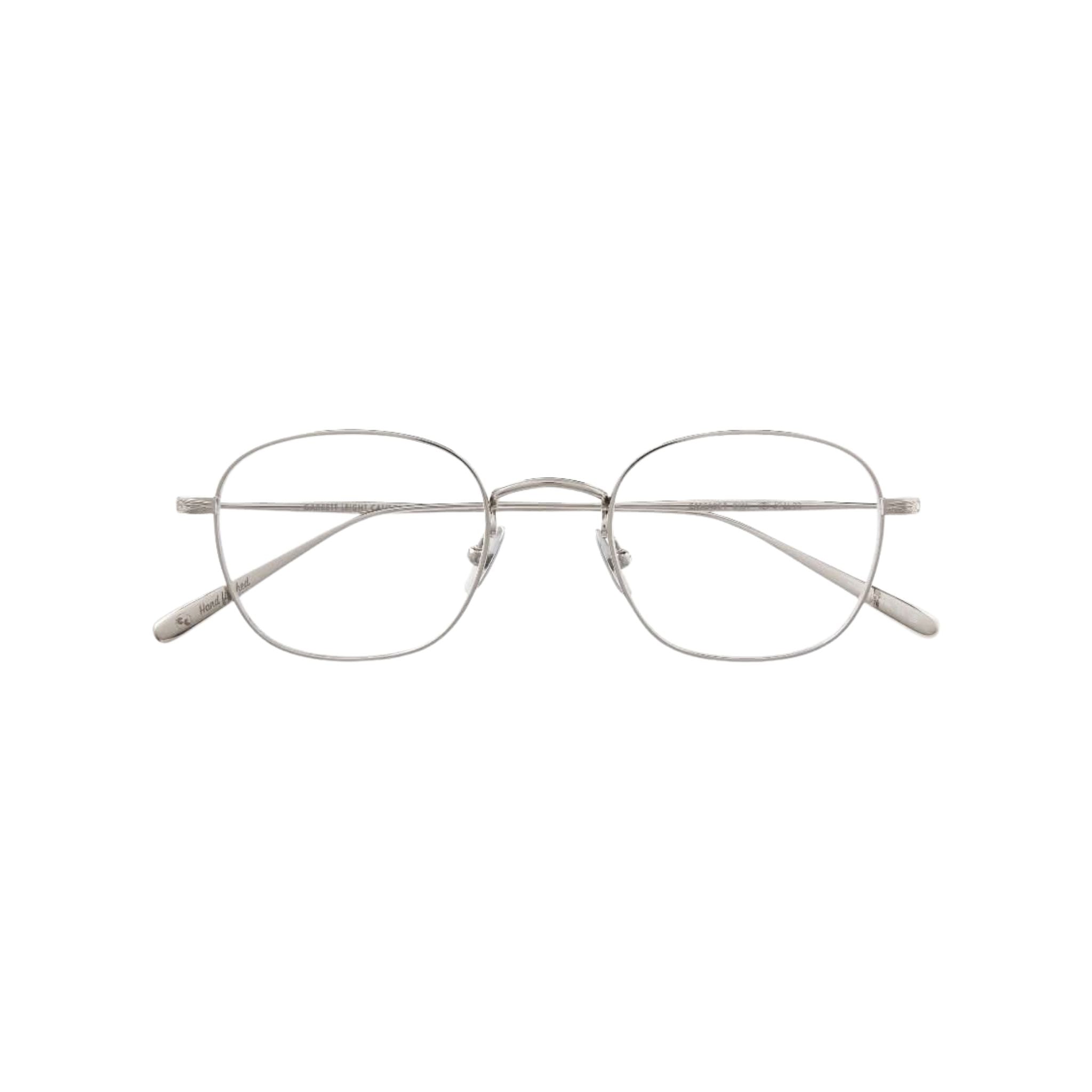 Die Garrett Leight Cascade Silber Brille, stilvolle Silberfassung, jetzt bei Optik Bartholomä, Ihrem Optiker in München, spezialisiert auf Designerbrillen.