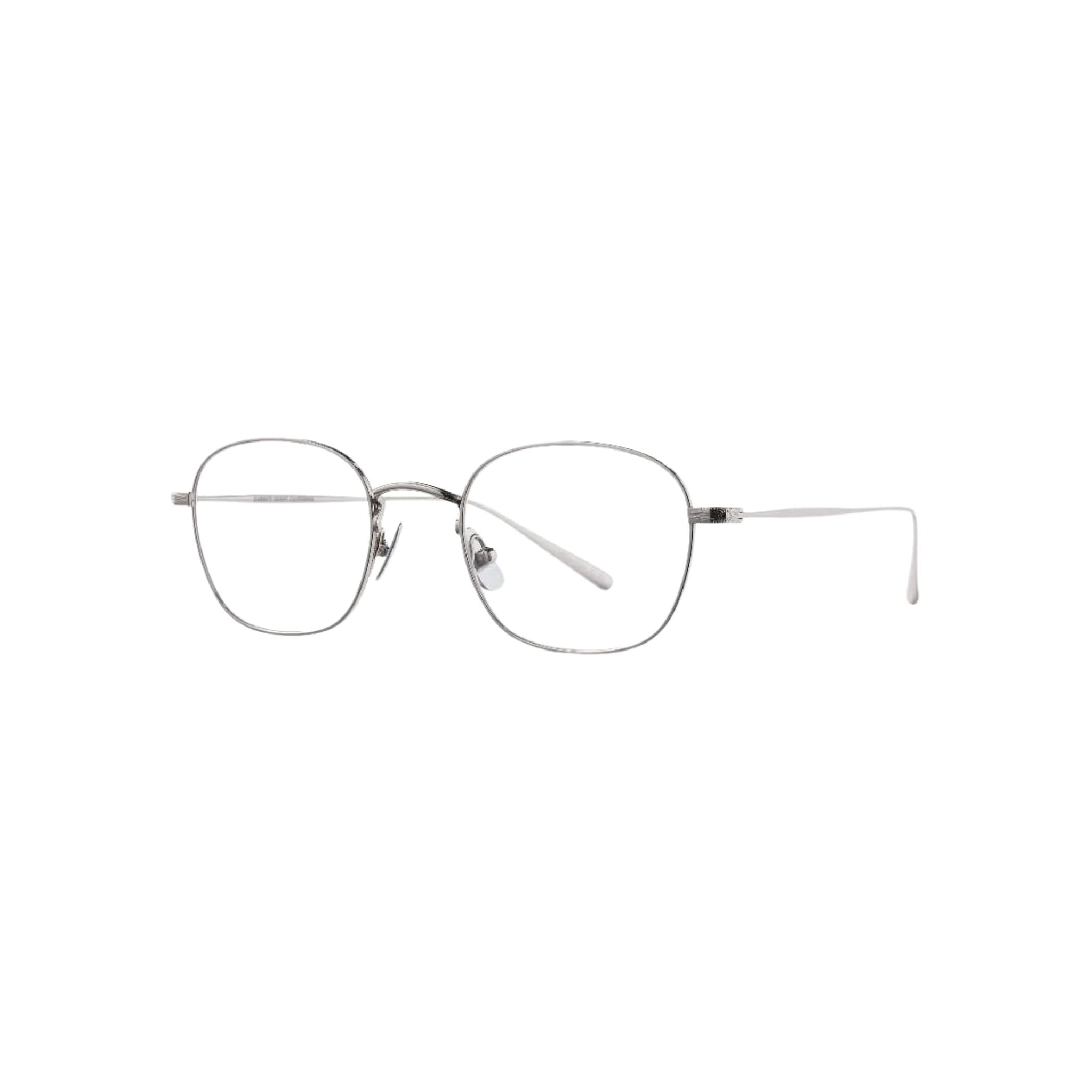 Die Garrett Leight Cascade Silber Brille, modernes Design und perfekte Passform, erhältlich bei Optik Bartholomä, Ihrem Optiker in München für Designerbrillen.