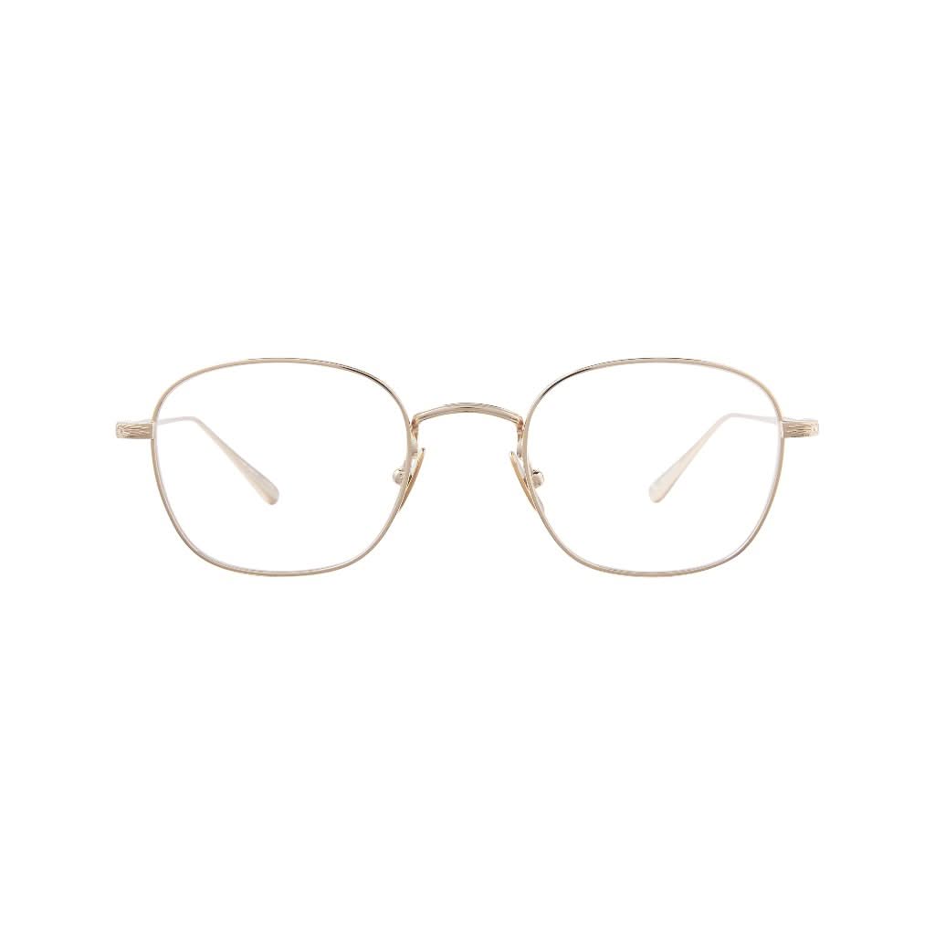 Designerbrille „Garrett Leight Cascade Gold“ – extrem leicht und elegant, erhältlich bei Optik Bartholomä in München für maximalen Komfort.