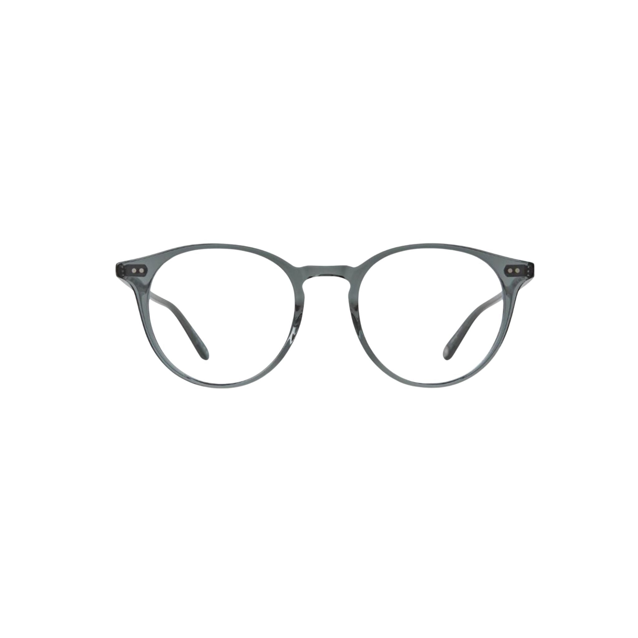 Garrett Leight CLUNE Sea Grey Panto Brille Frontansicht grau transparent Unisex Business Designerbrille München Optiker Optik Bartholomä