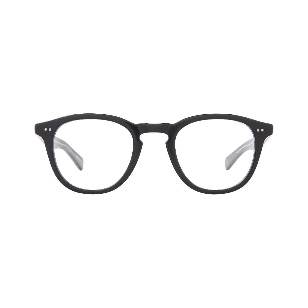 Garrett Leight Brille, Modell Hampton X in der Farbe Black, erhältlich bei Optik Bartholomä in München. Präzise Verarbeitung mit klaren, stilvollen Akzenten, die das luxuriöse Design unterstreichen.