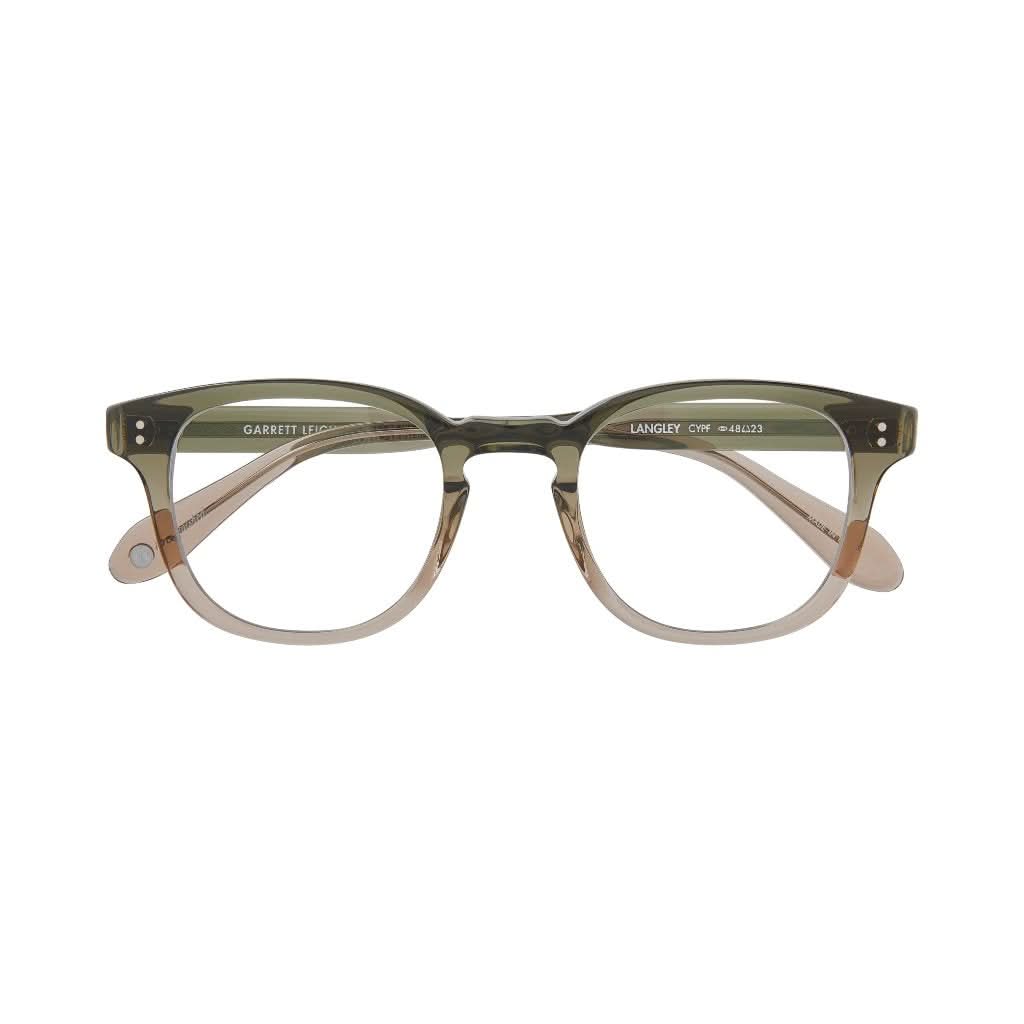 Garrett Leight Brille Langley Cyprus Fade, erhältlich bei Optik Bartholomä in München, modernes Design.