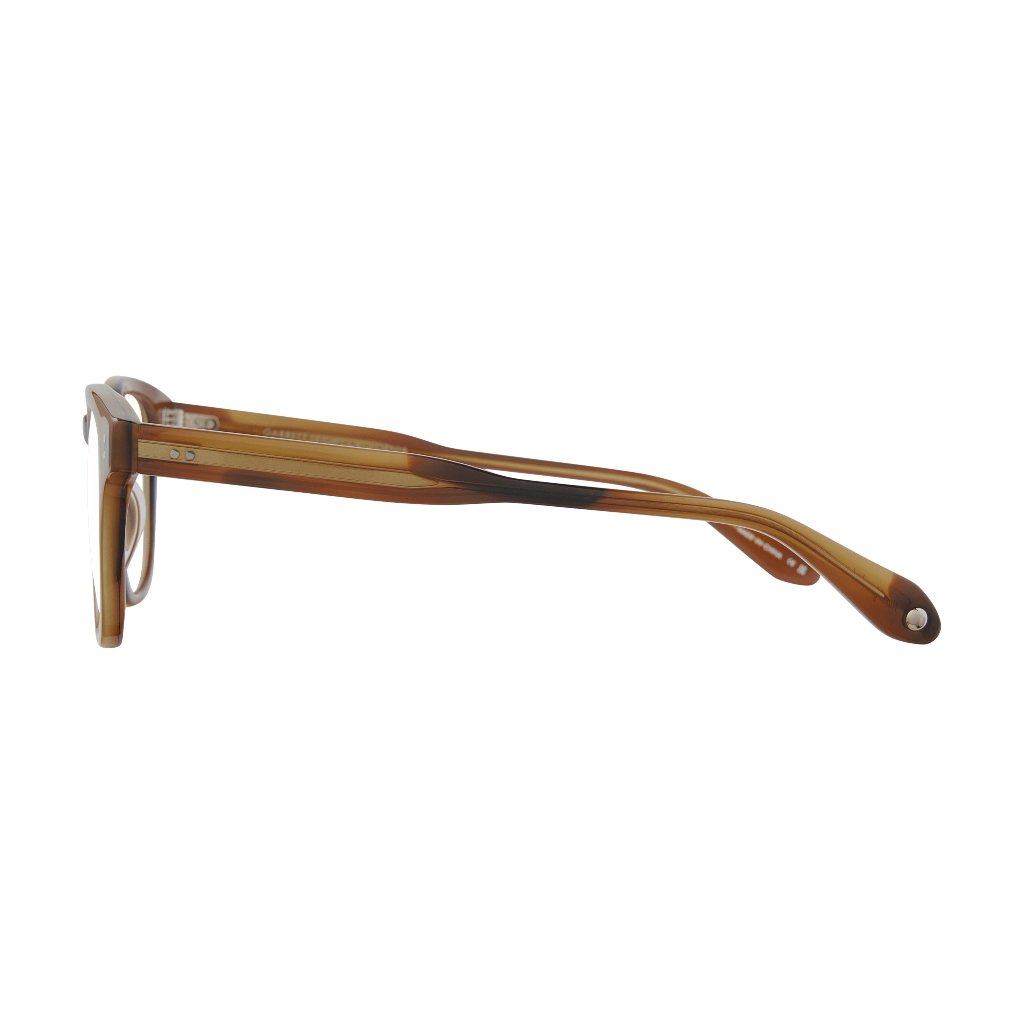 Seitenansicht der Garrett Leight Langley Brille in Cedar Tortoise, zu finden bei Optik Bartholomä München.