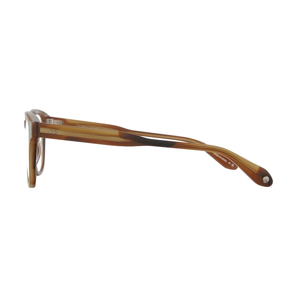 Seitenansicht der Garrett Leight Langley Brille in Cedar Tortoise, zu finden bei Optik Bartholomä München.