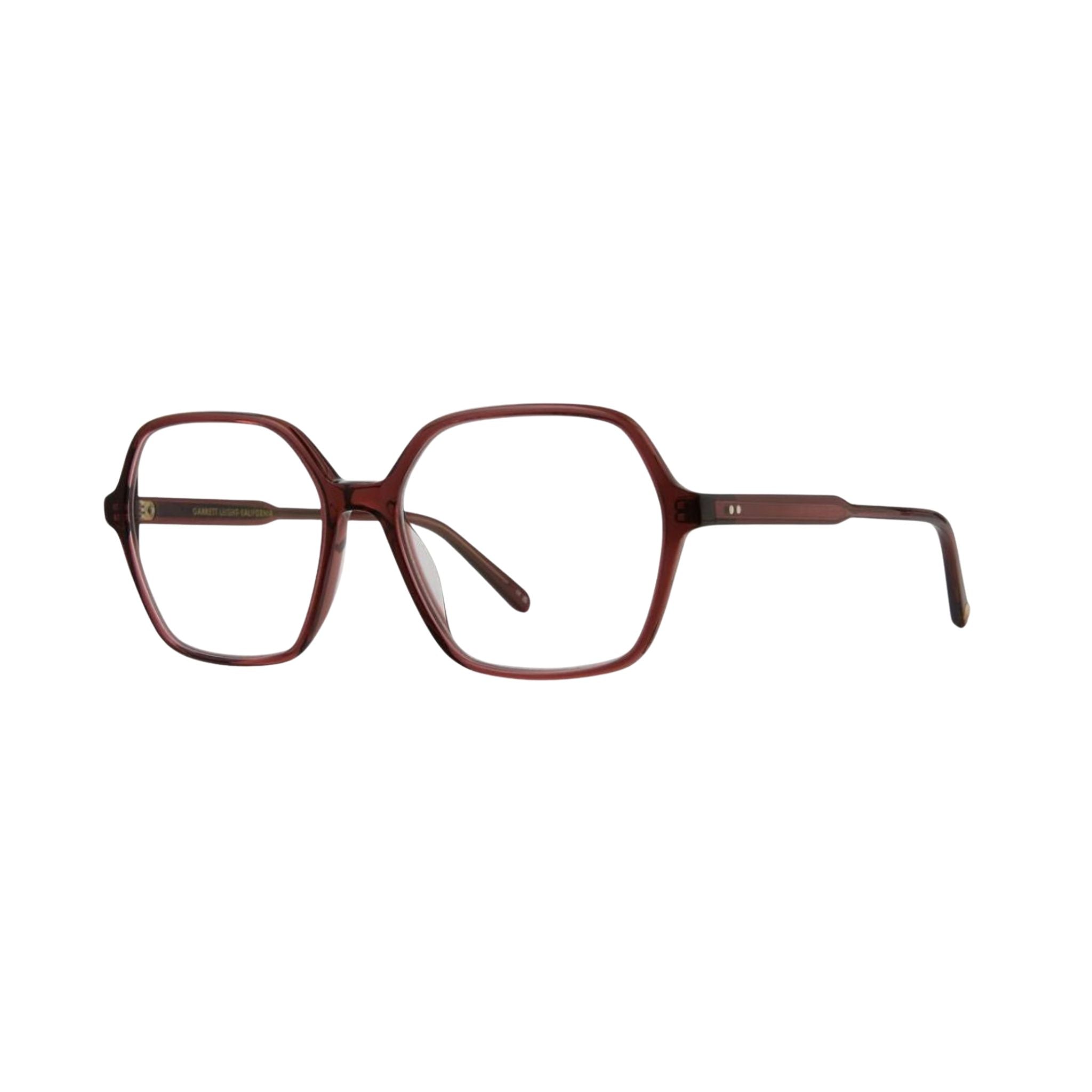 Garrett Leight MARIPOSA Strawberry Jam Brille Seitenansicht eckige Oversize Retro Fassung Damen Designerbrille München Optiker Optik Bartholomä